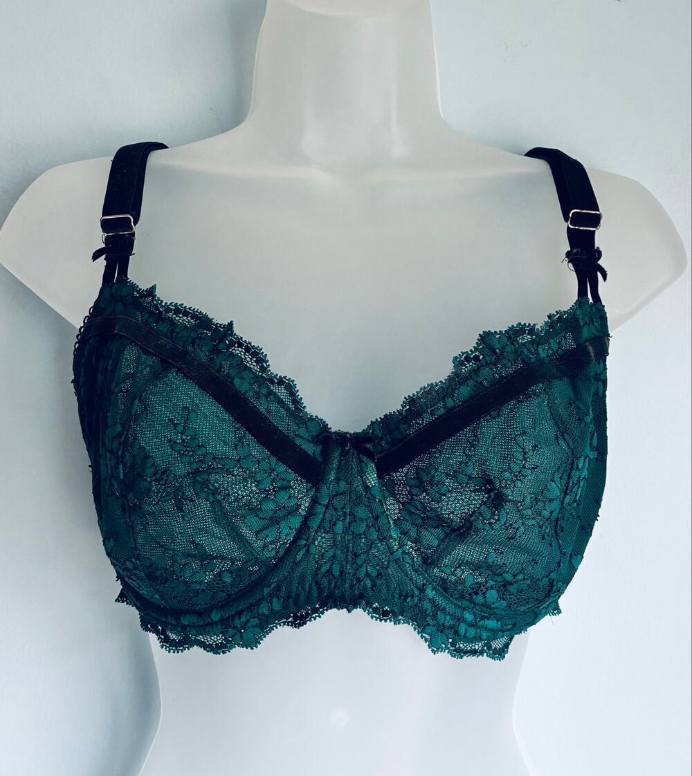 Victoria's Secret Bra Dream Angels Push Up Without Padding Green Lace 36DDD